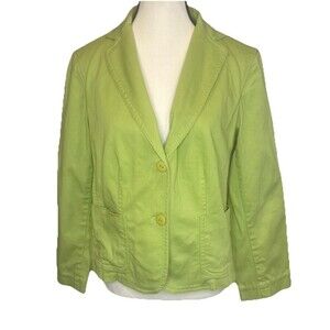 VTG Pendleton Women’s GREEN Blazer Jacket Pockets Stretch Sz Petite M Spring